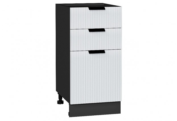Шкаф нижний с 3-мя ящиками Евро Лайн Белый / Graphite 40 х 47,8 х 81,6 см