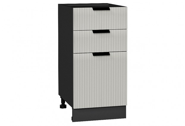 Шкаф нижний с 3-мя ящиками Евро Лайн Агат / Graphite 40 х 47,8 х 81,6 см