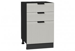 Шкаф нижний с 3-мя ящиками Евро Лайн Агат / Graphite 50 х 47,8 х 81,6 см
