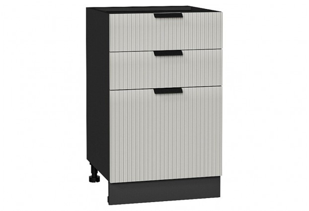 Шкаф нижний с 3-мя ящиками Евро Лайн Агат / Graphite 50 х 47,8 х 81,6 см
