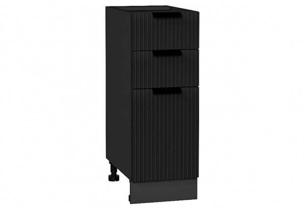 Шкаф нижний с 3-мя ящиками Евро Лайн Антрацит / Graphite 30 х 47,8 х 81,6 см