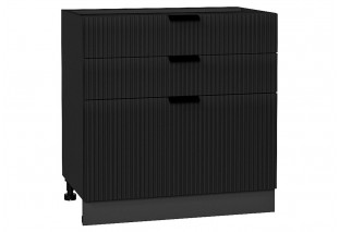 Шкаф нижний с 3-мя ящиками Евро Лайн Антрацит / Graphite 80 х 47,8 х 81,6 см