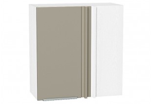 Шкаф верхний прямой угловой Фьюжн Silky Grey / Белый 70 х 34,5 х 71,6 см