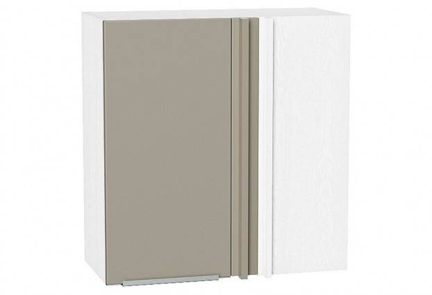 Шкаф верхний прямой угловой Фьюжн Silky Grey / Белый 70 х 34,5 х 71,6 см