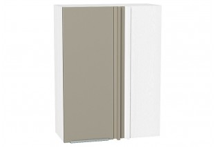 Шкаф верхний прямой угловой Фьюжн Silky Grey / Белый 70 х 34,5 х 92 см