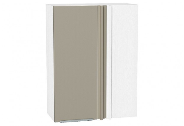 Шкаф верхний прямой угловой Фьюжн Silky Grey / Белый 70 х 34,5 х 92 см