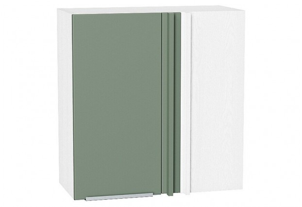 Шкаф верхний прямой угловой Фьюжн Silky Mint / Белый 70 х 34,5 х 71,6 см