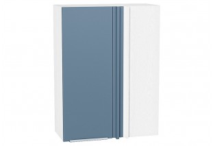 Шкаф верхний прямой угловой Фьюжн Silky Blue / Белый 70 х 34,5 х 92 см