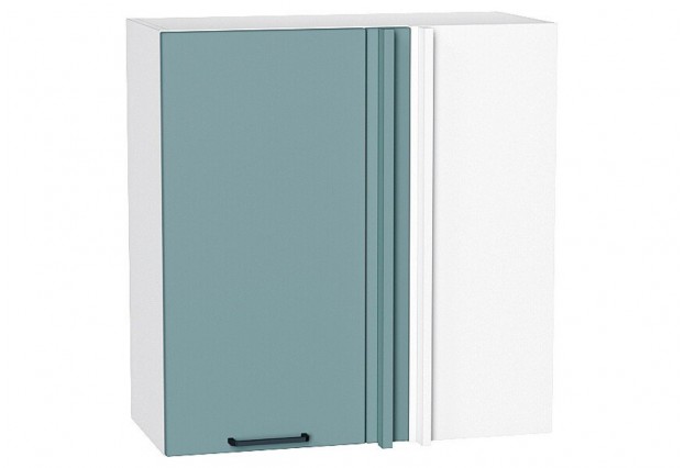 Шкаф верхний прямой угловой Флэт Grey-green In 2S / Белый 70 х 34,5 х 71,6 см