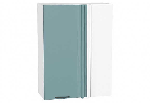 Шкаф верхний прямой угловой Флэт Grey-green In 2S / Белый 70 х 34,5 х 92 см