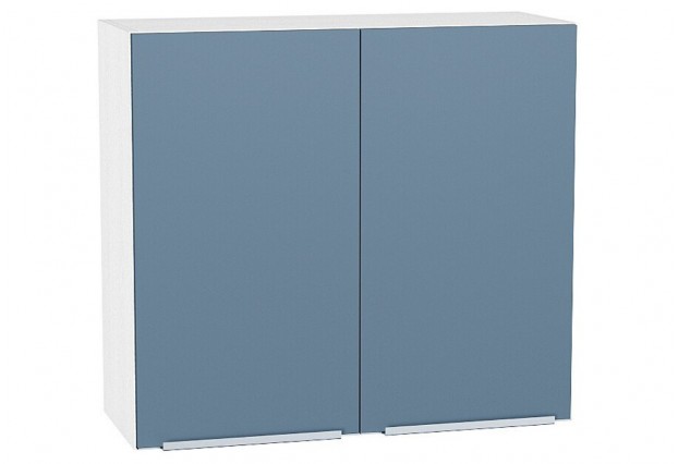 Шкаф верхний с 2-мя дверцами Фьюжн Silky Blue / Дуб Вотан 80 х 32 х 71,6 см
