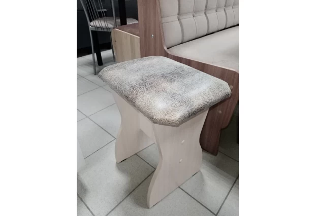 Табурет Дуб молочный Замша Серая