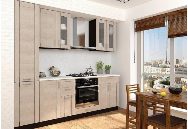 Кухонный гарнитур Лофт-02 Cappuccino Veralinga, Graphite серый 230 см
