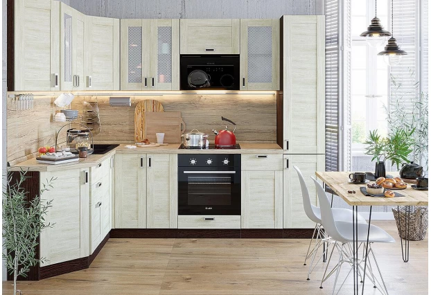 Кухонный гарнитур угловой Лофт-04 Nordic Oak, Graphite серый 170/260 см
