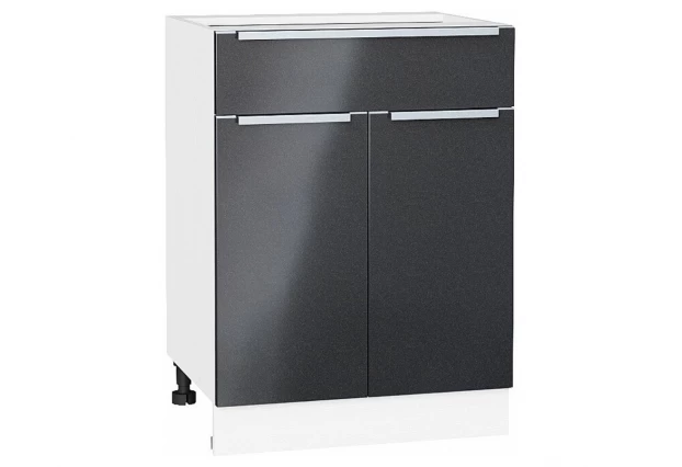Шкаф нижний с 2-мя дверцами и ящиком Фьюжн Anthracite / Белый 60 х 48 х 81,6 см
