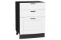 Шкаф нижний с 3-мя ящиками Лофт Super White / Graphite 60 х 48 х 81,6 см