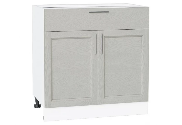 Шкаф нижний с 2-мя дверцами и ящиком Сканди Cappuccino Softwood / Белый 80 х 48 х 81,6 см